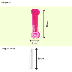 Chullbull Flat Silicone Gel Teething Bone Chew Toy for Puppies & Dogs (Pink)