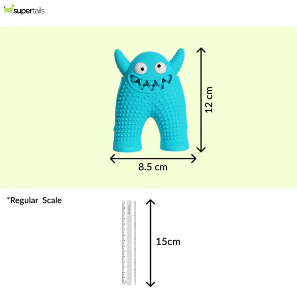 Talking Dog Club Monster Tough Rubber Toy for Dogs and Cats (Blue)