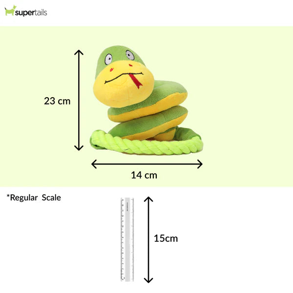 Skatrs Snake Plush Toy with Rope for Dogs and Cats