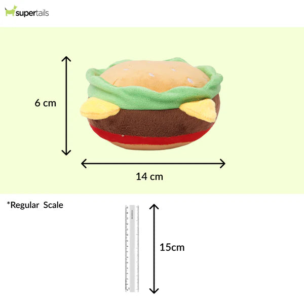 Skatrs Burger Plush Toy for Dogs and Cats