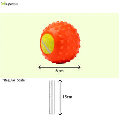 Kibbo Non Toxic Tennis Rubber Ball Chew Toy for Dogs and Cat (Orange)