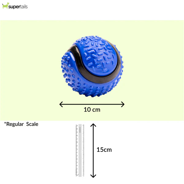 Kibbo Non Toxic Dotted Rubber Big Ball Chew Toy for Dogs and Cat (Blue)