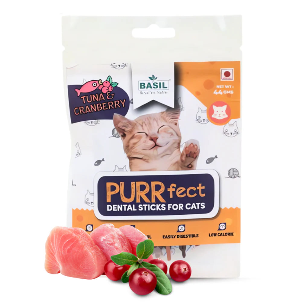Basil Purrfect Tuna and Cranberry Dental Stick Cat Treat