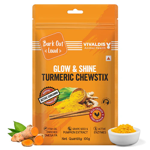Bark Out Loud Glow and Shine Turmeric Chew Stix for Dogs and Cats