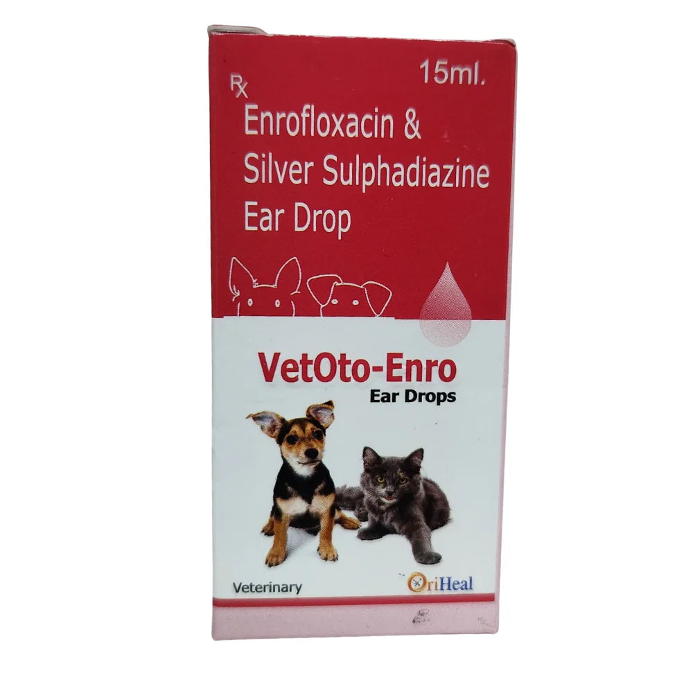 Oriheal Vetoto Enro (Enrofloxacin) Ear Drops for Dogs and Cats