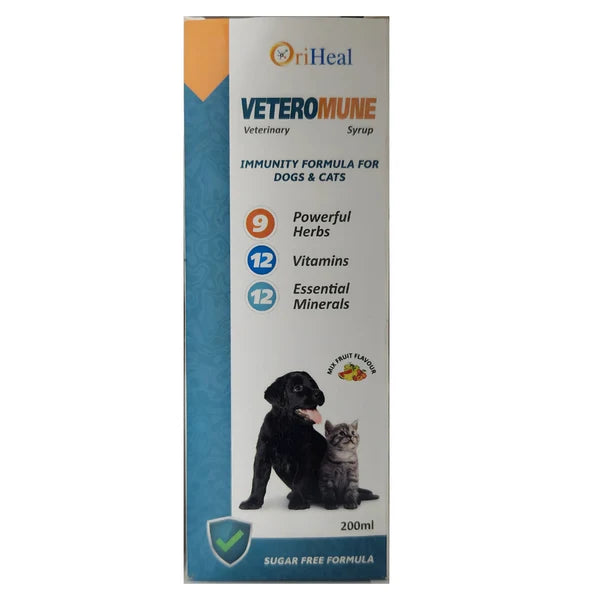 Oriheal Veteromune Syrup immune booster for Dogs and Cats 200ml