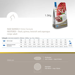 Farmina N&D Neutered Quinoa Duck, Broccoli & Asparagus Adult Cat Dry Food