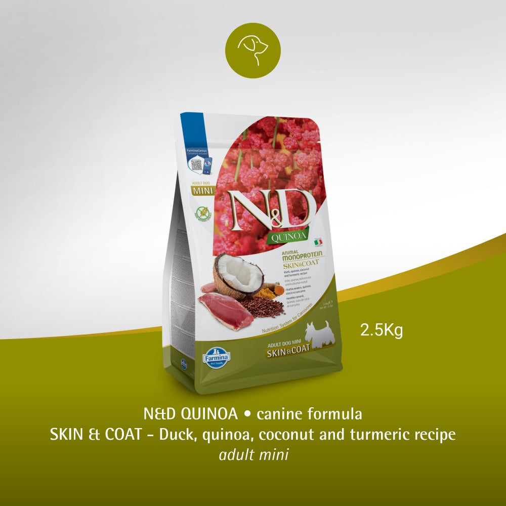 Farmina N&D Quinoa Duck Coconut & Turmeric Skin & Coat Grain Free Mini Adult Dog Dry Food