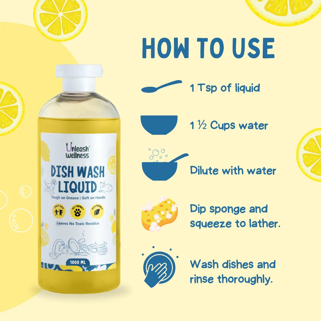 Unleash Wellness Pet Safe Dishwashing Liquid for Dogs and Cats
