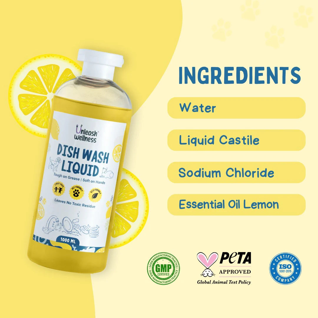 Unleash Wellness Pet Safe Dishwashing Liquid for Dogs and Cats