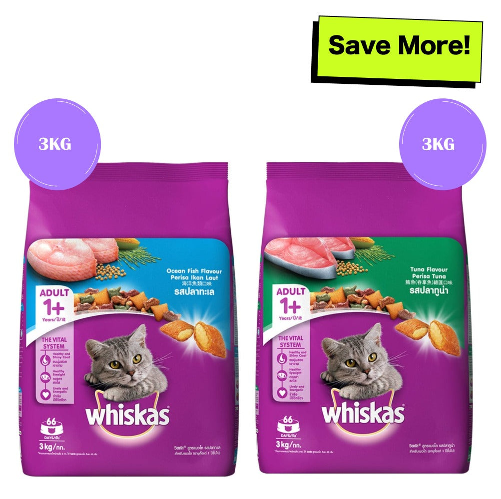 Whiskas Ocean Fish and Tuna Flavour Adult Cat Dry Food Combo