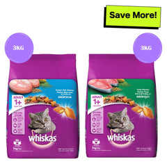 Whiskas Ocean Fish and Tuna Flavour Adult Cat Dry Food Combo