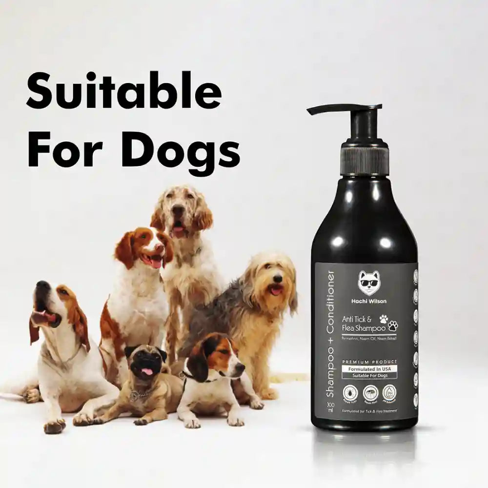 Hachi Wilson Premium Anti-Tick & Flea Shampoo for Dogs and Cats