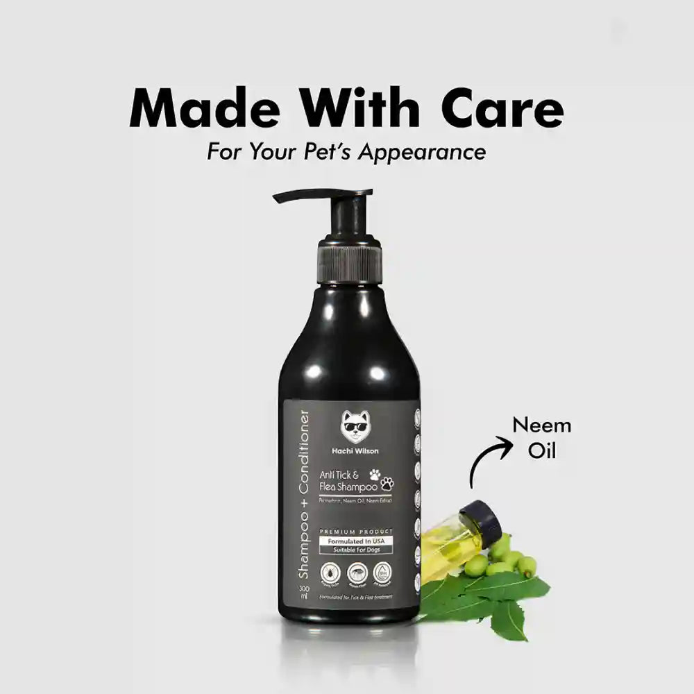 Hachi Wilson Premium Anti-Tick & Flea Shampoo for Dogs and Cats