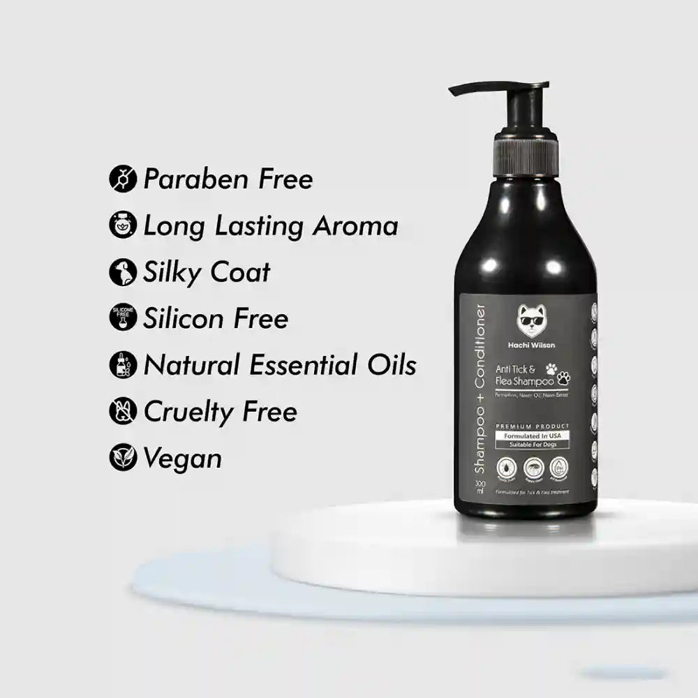 Hachi Wilson Premium Anti-Tick & Flea Shampoo for Dogs and Cats