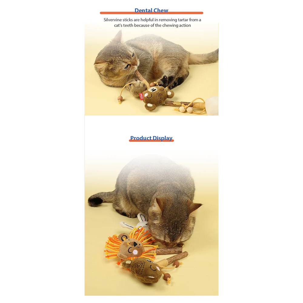 GiGwi Catch and Scratch Eco Line Lion Toy for Cats