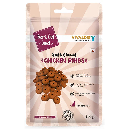 Bark Out Loud Chicken Rings Soft Chews Dog Treats