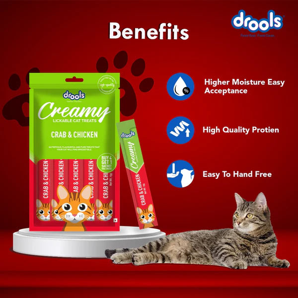Drools Salmon & Skipjack, Crab & Chicken and Real Chicken Creamy Cat Treats Combo