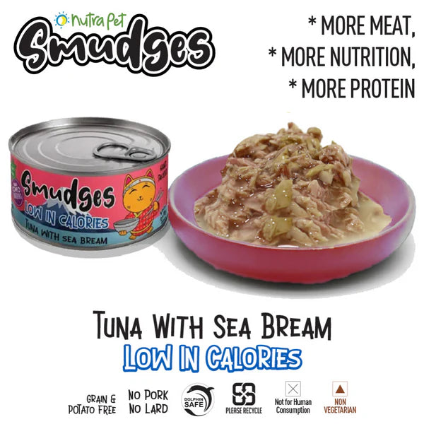 Smudges Tuna Flakes with Sea Bream in Soft Jelly Adult Cat Wet Food