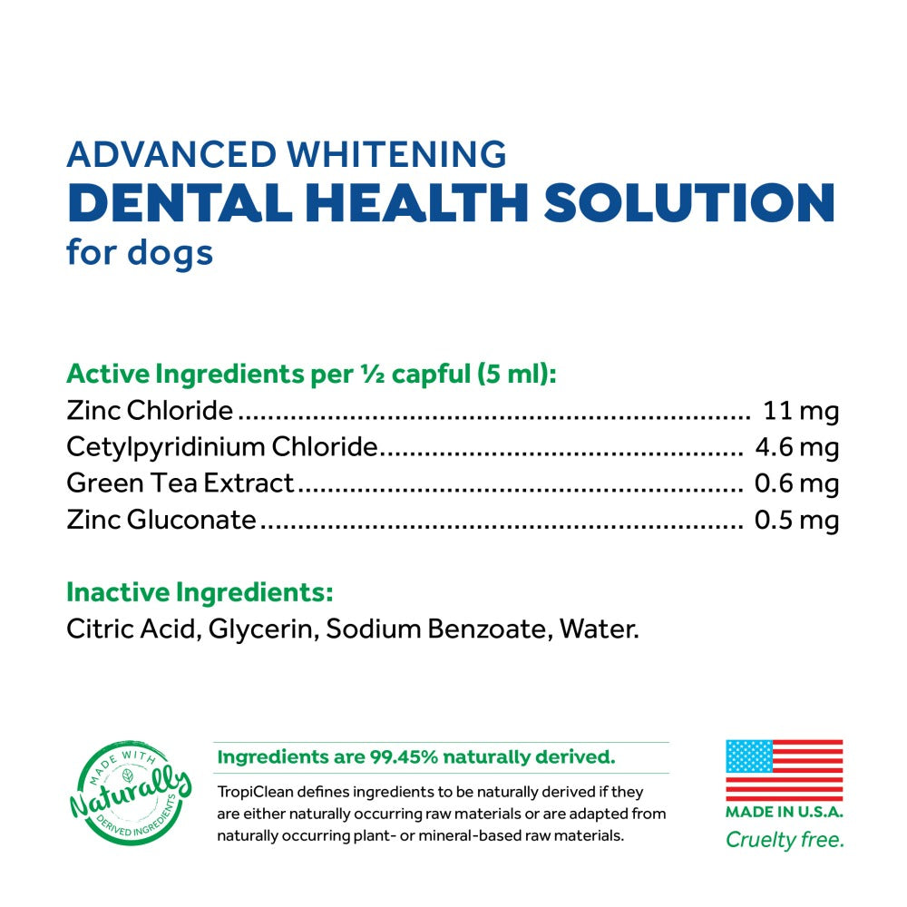 Tropiclean Advanced Whitening Oral Care Water Additive for Dogs