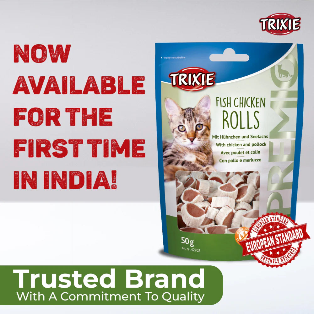 Trixie Premio Fish and Chicken Rolls & Kittos Purr fect Tuna Mini Sticks Cat Treats