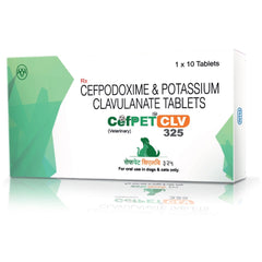 Intas Cefpet CLV 325 Tablets for Dogs and Cats (pack of 10 tablets)