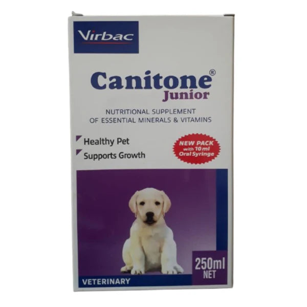Virbac Canitone Junior Multivitamin Syrup for Dogs and Cats (250ml)