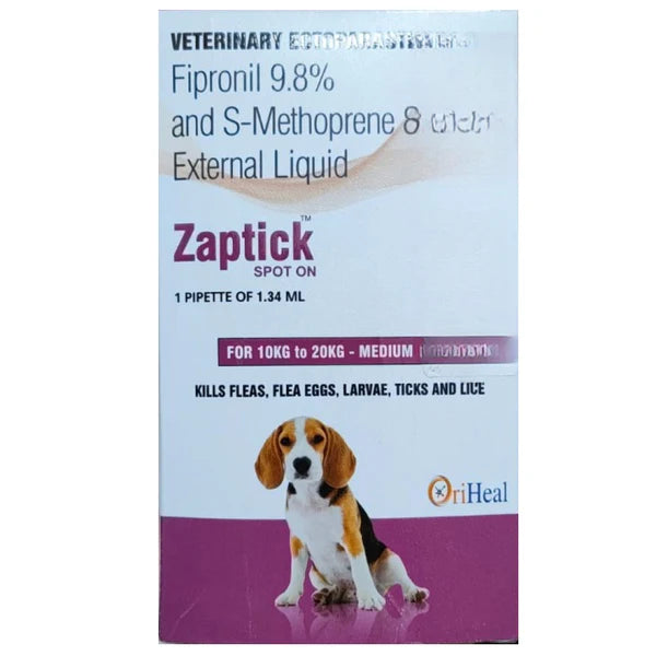 Oriheal Zaptick Spot On (Fipronil & S methoprene) for Dogs from 10 to 20kg