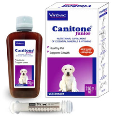 Virbac Canitone Junior Multivitamin Syrup for Dogs and Cats (250ml)