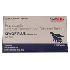 Kiwof Plus Dog Deworm Tablet (10 tablets) and Bravecto Dog Tick & Flea Control Tablet (20-40 kg) Combo