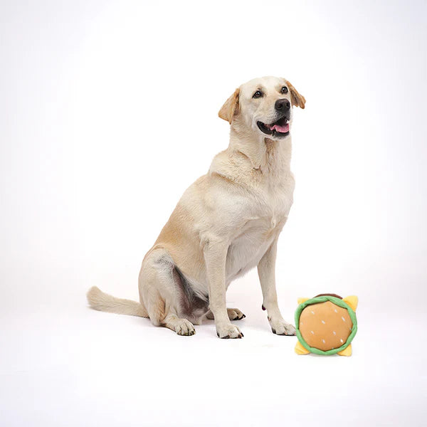 Skatrs Burger Plush Toy for Dogs and Cats