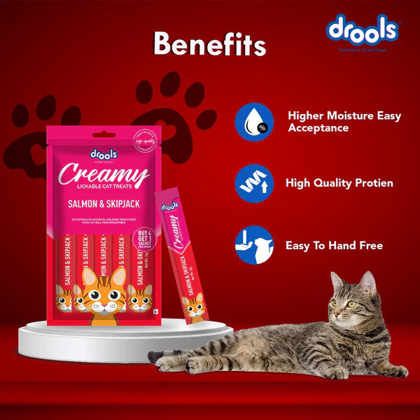 Drools Salmon & Skipjack, Crab & Chicken and Real Chicken Creamy Cat Treats Combo