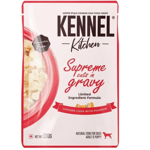 Carniwel Fresh Chicken Kibble Small Breed Dry Food and Kennel Kitchen Supreme Cuts in Gravy Chicken Liver Recipe with Pumpkin Dog Wet Food Combo