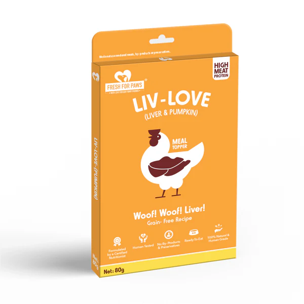 Fresh For Paws Chicken Liver Pumpkin Liv Love & Chicken Liver Carrot Liv Love Supplement for Dogs