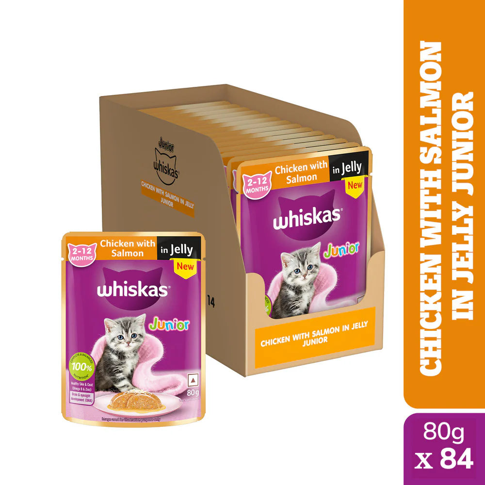 Whiskas Chicken with Salmon in Jelly Kitten (2-12 Months) Cat Wet Food